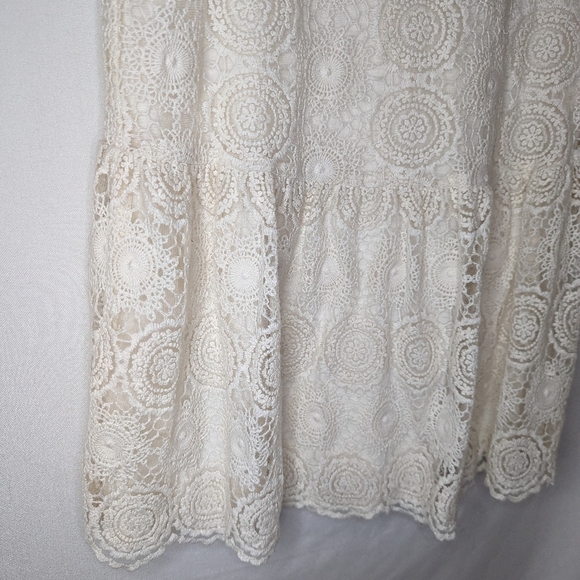 Ella Moss Cream Floral Embroidered Tank Babydoll Dress Size Medium - Picture 2 of 14